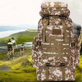 80L Waterproof Camouflage Tactical Backpack Large Capacity Men's Army Backpacks Camping Backpack Outdoor Mountaineering Bag