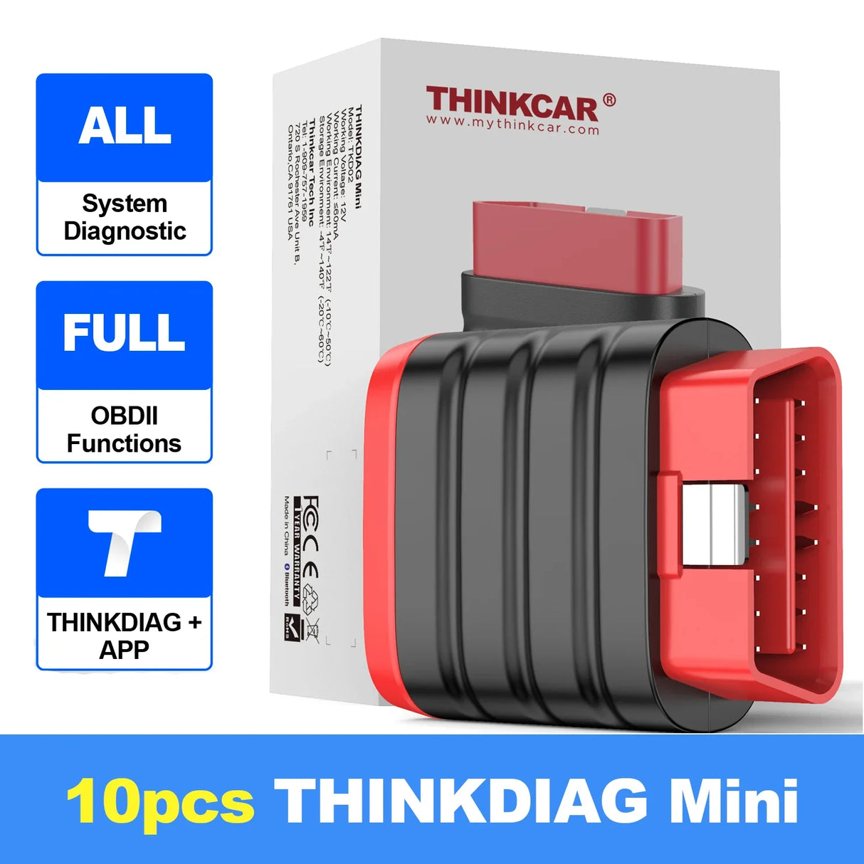 THINKCAR THINKDIAG Mini obd2 Bluetooth Scanner All Cars Full System Diagnose Lifetime Free Auto Diagnostic Tool Read/Clear Error