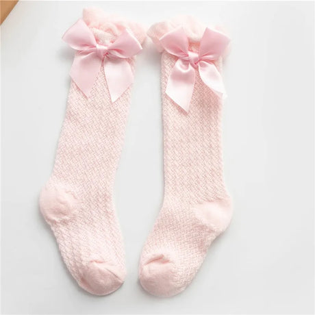 New Kids Socks Cute Bow Knot Baby Girls Knee High Socking Soft Children Socks Princess Toddler Leg Warmers Foot Warm 0-3years