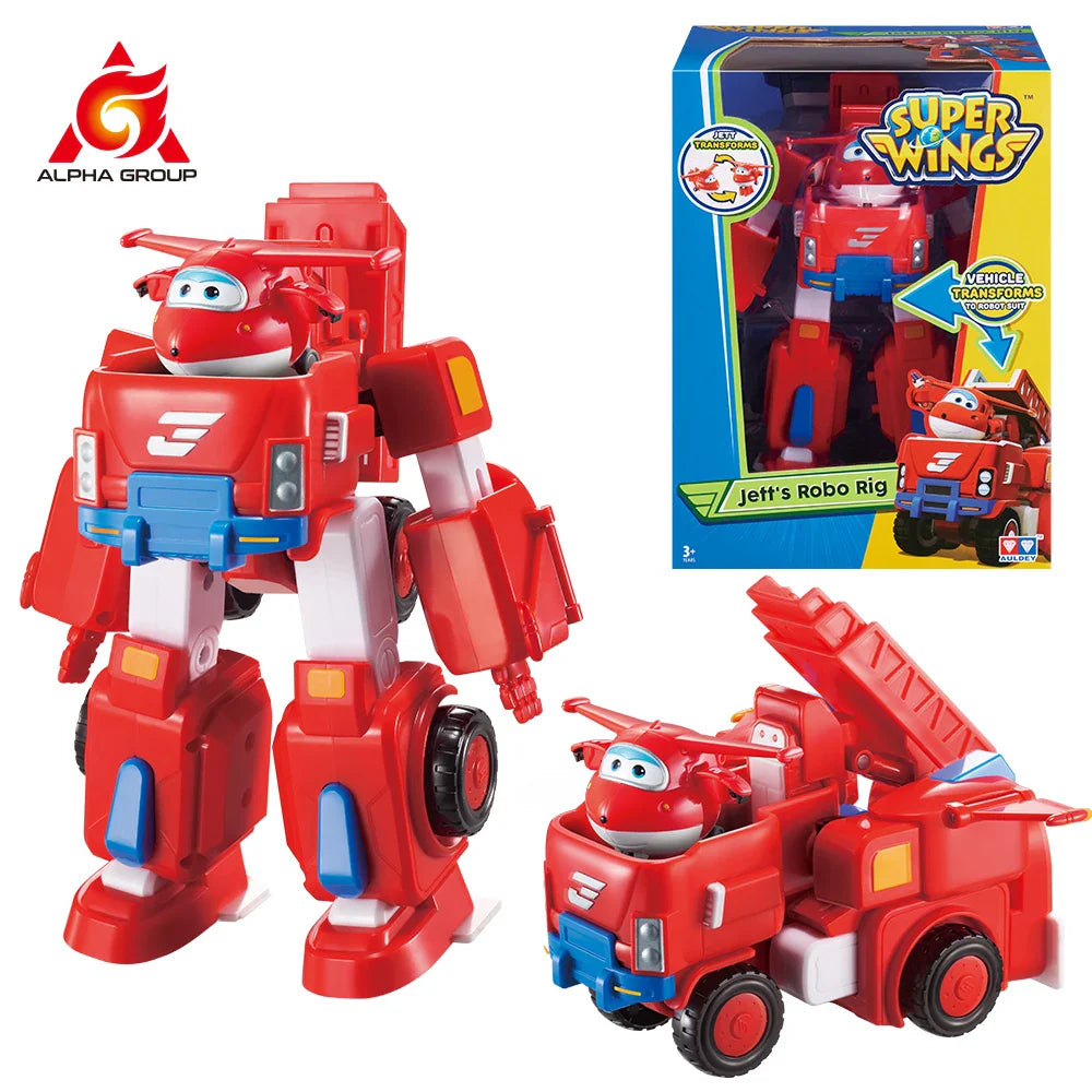 Super Wings 7" Robots Set Transform Vehicle With 2" Deformation Action Figure Robot  Transforming Airplane Toy Kid Birthday Gift