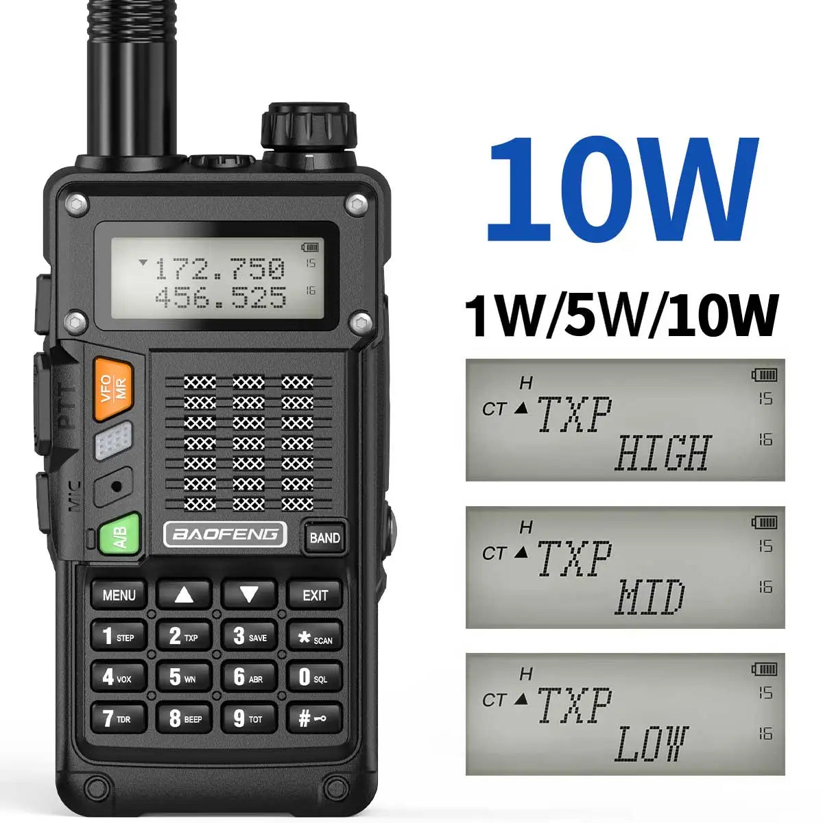 2PCS BaoFeng UV-S9 Pro V2 Walkie Talkie 10KM Long Range Transceiver Communicator Waterproof 10W Powerful UHF VHF Two Way Radio