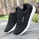 Men's Vulcanized Shoes 2023 New Hook Loop Solid Color Fly Woven Mesh Breathable Running Shoes Solid Casual All Match Sneakers