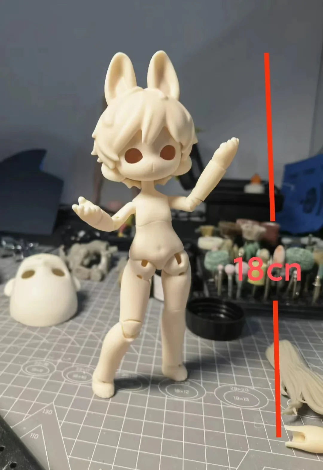 BJD girl's doll Bunny joint doll 18cm elf rabbit toy Kawaii DIY doll 3D printing toy free delivery project