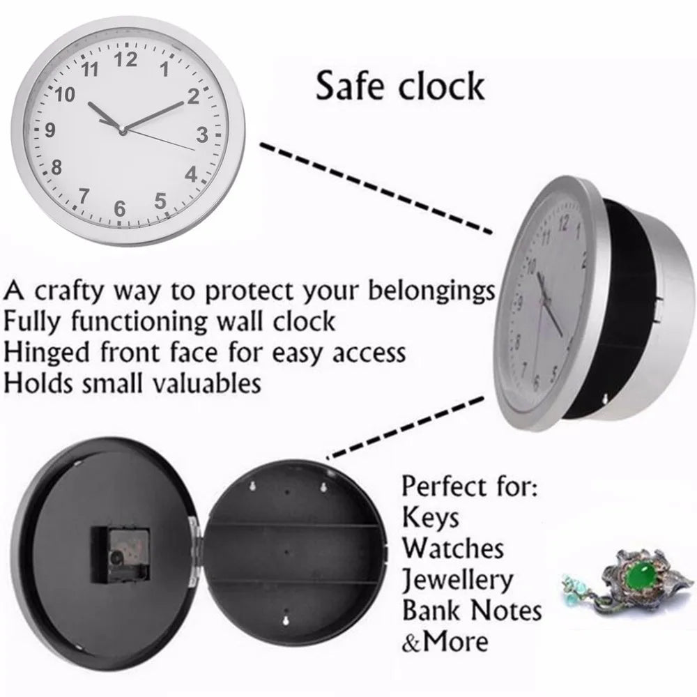 Hidden safe Large Wall Clock safety box secret secuirty box Money Jewellery Stuff Storage home office Cash Safes wholesale