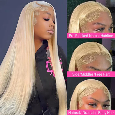 HD Transparent 613 Blonde Straight 13x4 13x6 Lace Front Human Hair Wigs For Women Glueless Brazilian Lace Frontal Wig PrePlucked