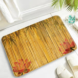 Chinese Style Red Plum Fish Bamboo Printing Bath Mat Bedroom Kitchen Non-Slip Carpet Toilet Cover Rug Flannel Shower Room Decor