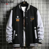 Supzoom New Arrival Fashion Fleece Casual Baseball Uniform Cotton Spliced Regular Rib Sleeve Brand Clothing Bomber Jacket Men