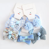 10Pcs/Lot  Children's Cute Headwear Hair Accessories Baby's Basic Bow Tie Band Set Small Scrunchie Kids Elastic Hair Ties