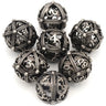 7Pcs/set Hollow Roung Dragon for DND Dice Party Game 7-Die Table Game Polyhedral Dice D4 D6 D8 D10 D12 D20 Metal Game Dice TRPG