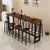 Wrought Iron Solid Wood Home Bar Table Long Against The Wall High Table Tea Shop Coffee Bar Table Bar Furniture