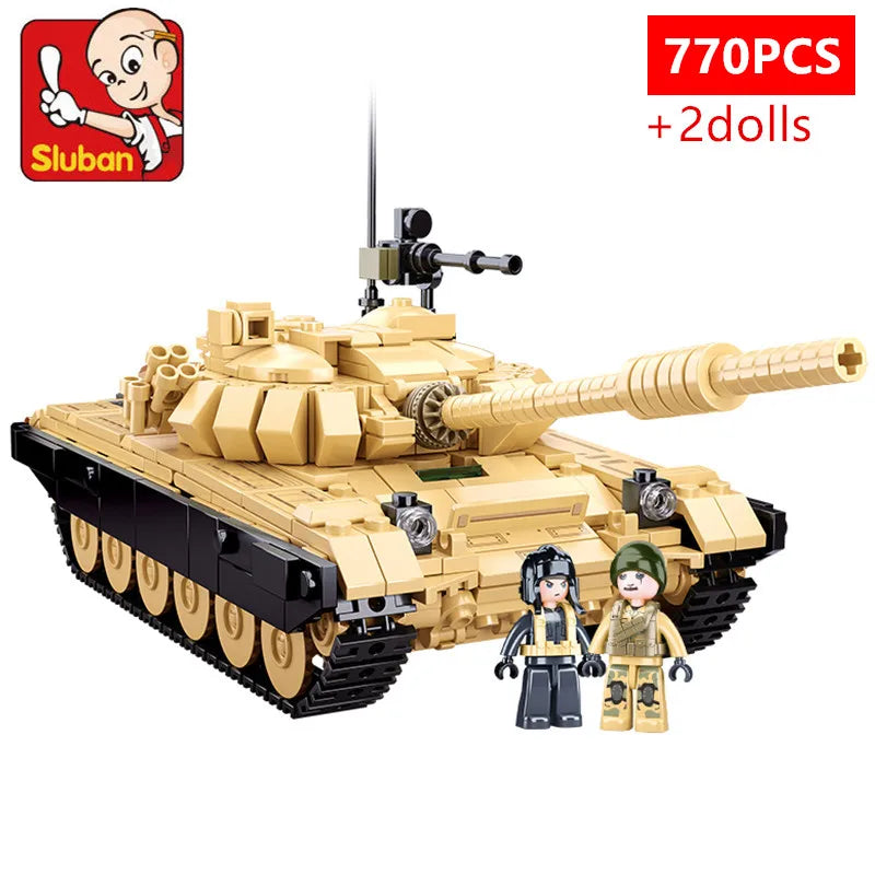 Military Challenger Leopard Panther Heavy Main Battle Tank Soldier Building Blocks Plastic Model Bricks Army Toys for Children