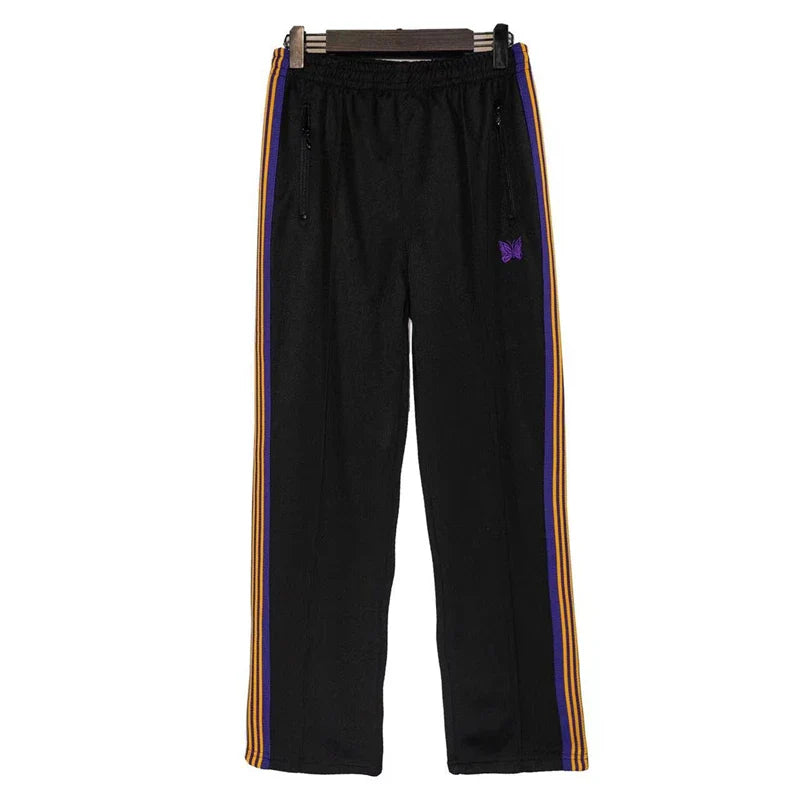 23SS Top Quality 1:1 Awge Needles Sweatpants Men Women Embroidered Butterfly Stripe Needles Pants Trousers Casual Pant