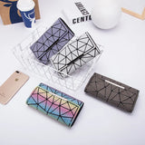 bao bag Purse Geometric Wallet women's Long Clutch s Money Bag Three Folds Ladies Card Holder carteira portfel