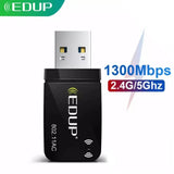 EDUP 1300Mbps Mini USB WiFi Adapter Dual Band Wifi Network Card  5G 2.4GHz Wireless AC USB Adapter for PC Desktop Laptop Win11