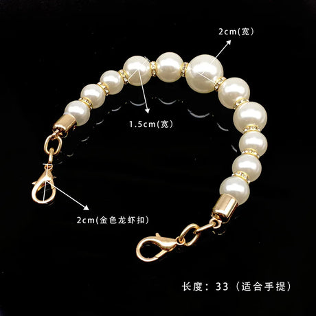 Pearl Strap for Bags Handbag Handles DIY Purse Replacement  crossbody Chain for Shoulder Bag Pearl Belt   bag accessories