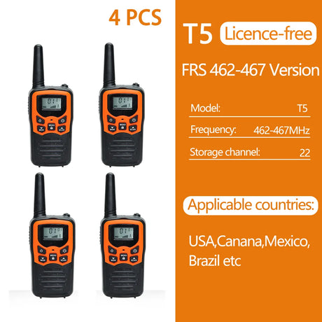 2/4/6 PCS ABBREE Walkie Talkie PMR/FRS UHF Mini Radio Up to 8 KM Range Handheld Ham Two Way Radio Communicator Transceiver