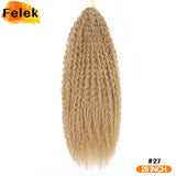 Brazilian Braids Synthetic Curl Hair Soft Braiding Extension 20-28 Inch Afro Crochet Hair Long Water Wave Ombre Color Hair Felek