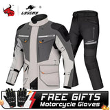 LYSCHY Motorcycle Jacket Pants Suit Cold-proof Waterproof Winter Men Motorbike Riding Moto Jacket Protective Gear Armor Clothing