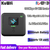 KuWFi 5G Wifi Router 1800Mbps MiFi Dual Band 2.4Ghz&5.8Ghz Wireless Router Protable Mobile 4G Hotspot With Gigabit LAN Port