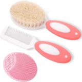 Baby Hair Brush Set for Newborn Toddlers Soft Bristles Cradle Cap Brush Gift Baby Care Accessories Infant Bathing Soft Comb