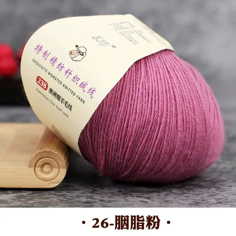 50g 100% Merino Wool Yarn Thin Yarn Soft Anti-pilling Eco-friendly High Quality for Hand Knitting Wool Crochet Knitting