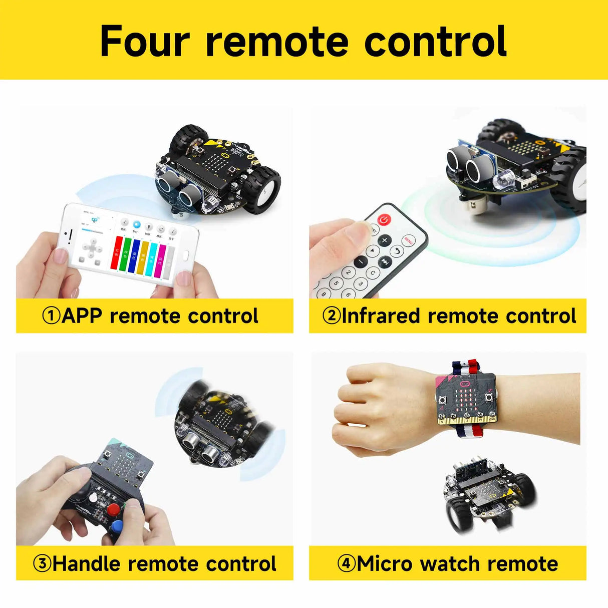 Yahboom Microbit Car Programmable Toys Coding Robotics for Microbit V2 V1 with Chargeable Battery CE RoHS for STEM Education