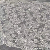 higher quality lace fabric bridal dress lace fabric with sequins 130cm width lace fabric sell by yard