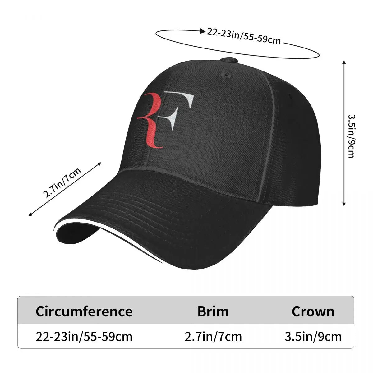 Roger Federer Baseball Cap Logo print Vintage Men Women Trucker Hat Print Kpop Sun-Proof Baseball Caps Birthday Present