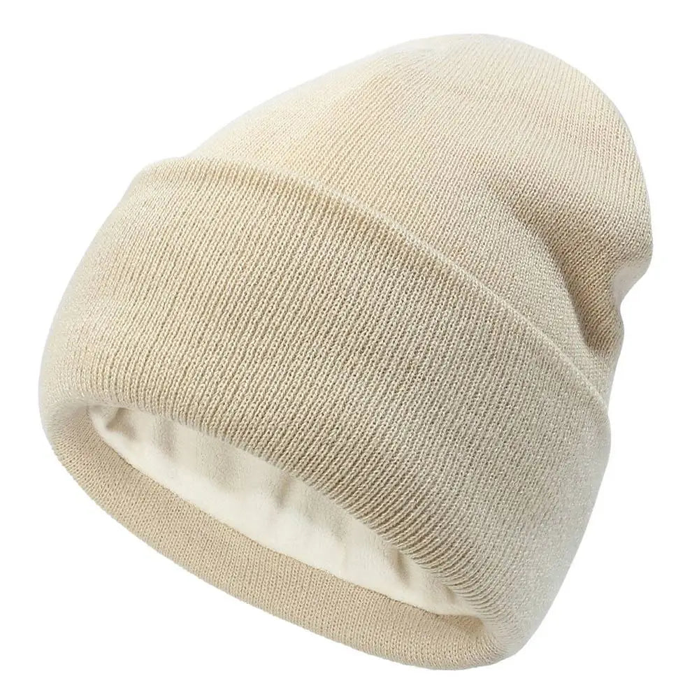 2024 New Unisex Classic Casual Beanie Hat for Men Women Winter Warm Knit Cuffed Beanie Soft Thick Fleece Lined Ski Hats