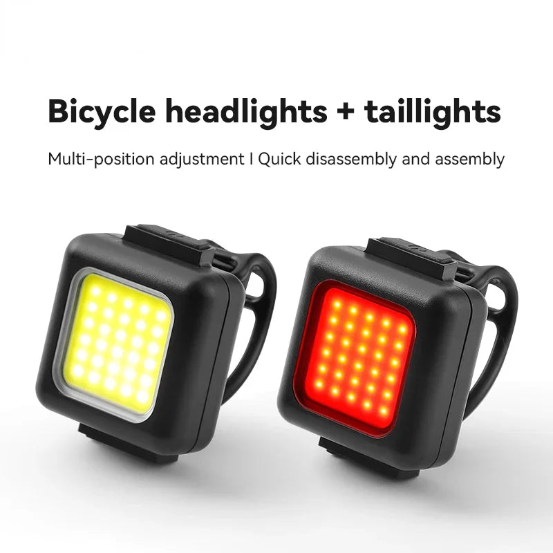 1 Set Bicycle Headlight Taillight Mini Mountain Bike Light Multi-functional Strong Light Outdoor Riding Electric Bike Flashlight