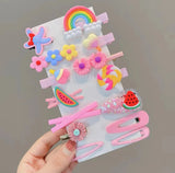 14Pcs/Set Cartoon Butterfly Rainbow Hairpin For Kids Girls Cute Sunflower Headwear Fragmented Hair Clip BB Clip Accessories Gift