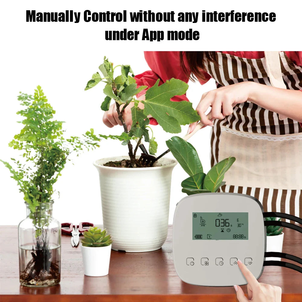 WiFi Tuya with Solar Panel Digital Watering Irrigation Timer Micro-drip Irrigation Controller Intelligent Automatic Water Timer