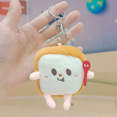 12cm Kawaii Food Bread Hamburger Hot Dog French Fries Plush Doll Soft Stuffed Plush Pendant Keychains for Children Gifts Toys