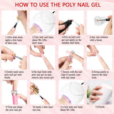 Poly Nail Gel Kit with 6W Nail Dryer Lamp Nail Extension Gel Builder UV Gel Professional Nail Art Tools Set Manicure Tools Set