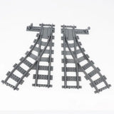 City Train Track Building Block Set 100PCS Soft Straight Curve Flexible Switch Railway Tracks Rails DIY Toys For Boys