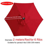 2m 6 Rib Patio Umbrella Canopy Replacement Parasol Sun Cover (Top Cover Only)