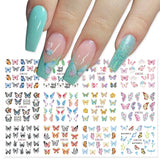 12 Designs Nail Stickers Set Mixed Floral Geometric Nail Art Water Transfer Decals Sliders Flower Leaves Manicures Decoration