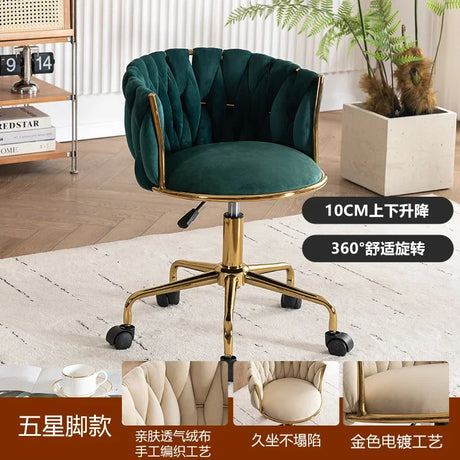 Adjustable Swivel Makeup Chair Living Room Dining Chair Bedroom Dressing Table Rotating Backrest Makeup Chairs Manicure Stools