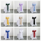 10pcs/Lot Satin Chair Sashes Bow Wedding Chair Knot Ribbon DIY Ties For Party Event Hotel Banquet Chair Decorations