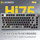 LEOBOG Hi75 Sugar65 Custom Mechanical Keyboard Aluminum Kits Hot Swap Wired Gaming Keyboard RGB Gamer Gasket Keyboard With Knob