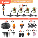 50-5M 13cm Stake Sprinkler Watering System Garden 60W Power Self-Priming Pump Automatic Irrigation Equipment 1/4”Hose Drip Kits