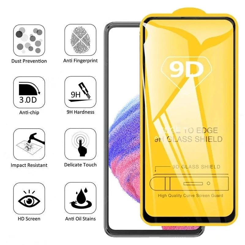 9D Screen Protectors for Samsung A54 5G A34 A33 A53 A13 A14 A52S A50 A22S A12 A32 A51 A31 A21S A02 A03s A04s Tempered Glass Film