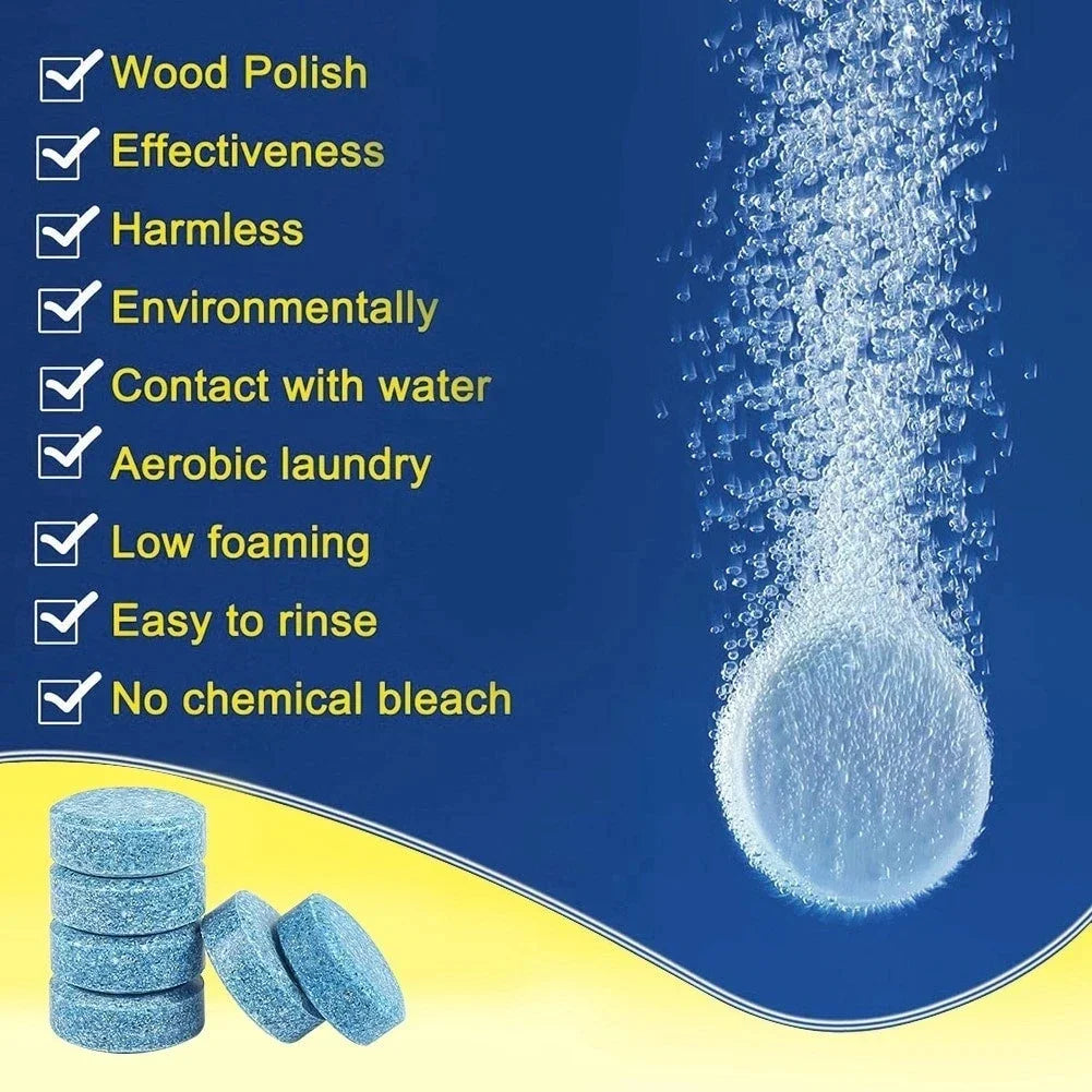 5/100pcs Solid Cleaner Car Windscreen Cleaner Effervescent Tablet Auto Wiper Glass Solid Cleaning Concentrated Tablets Detergent