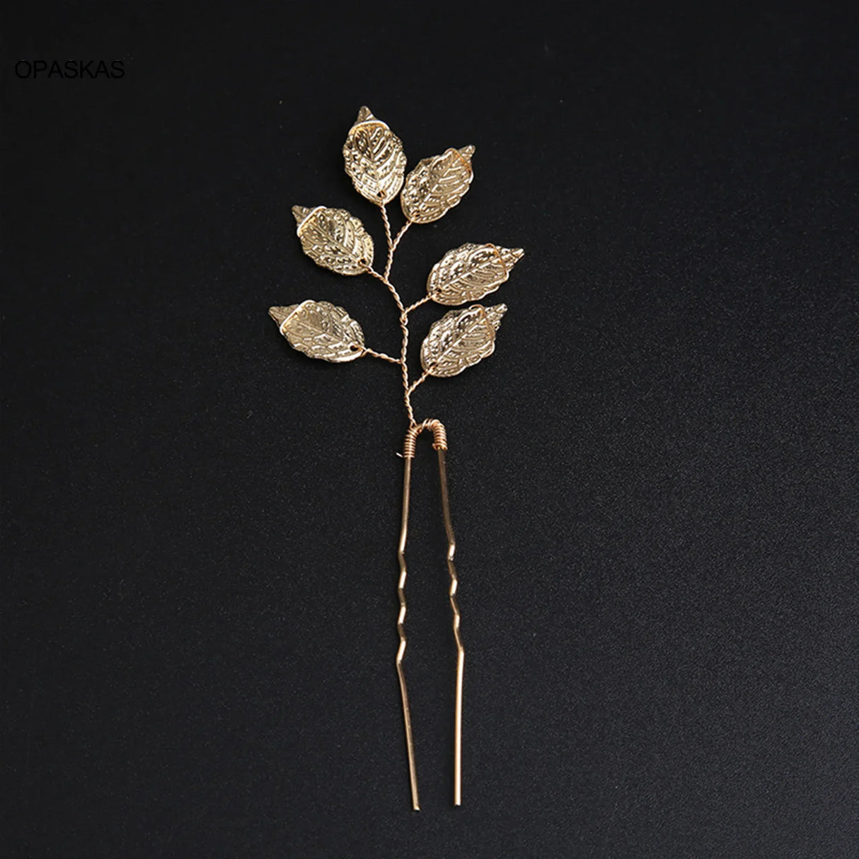 Pearl Flower Hairpin Side Comb Golden Leaf Shaped Alloy Tiaras Wedding Bride Insert Hair Clips Hair Jewelry Bride Headwear