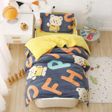 Baby Cartoon Print Bedding Set Duvet Covers Pillowcases Set Autumn Winter Warm Suede Bedclothes Bed Linen CP29