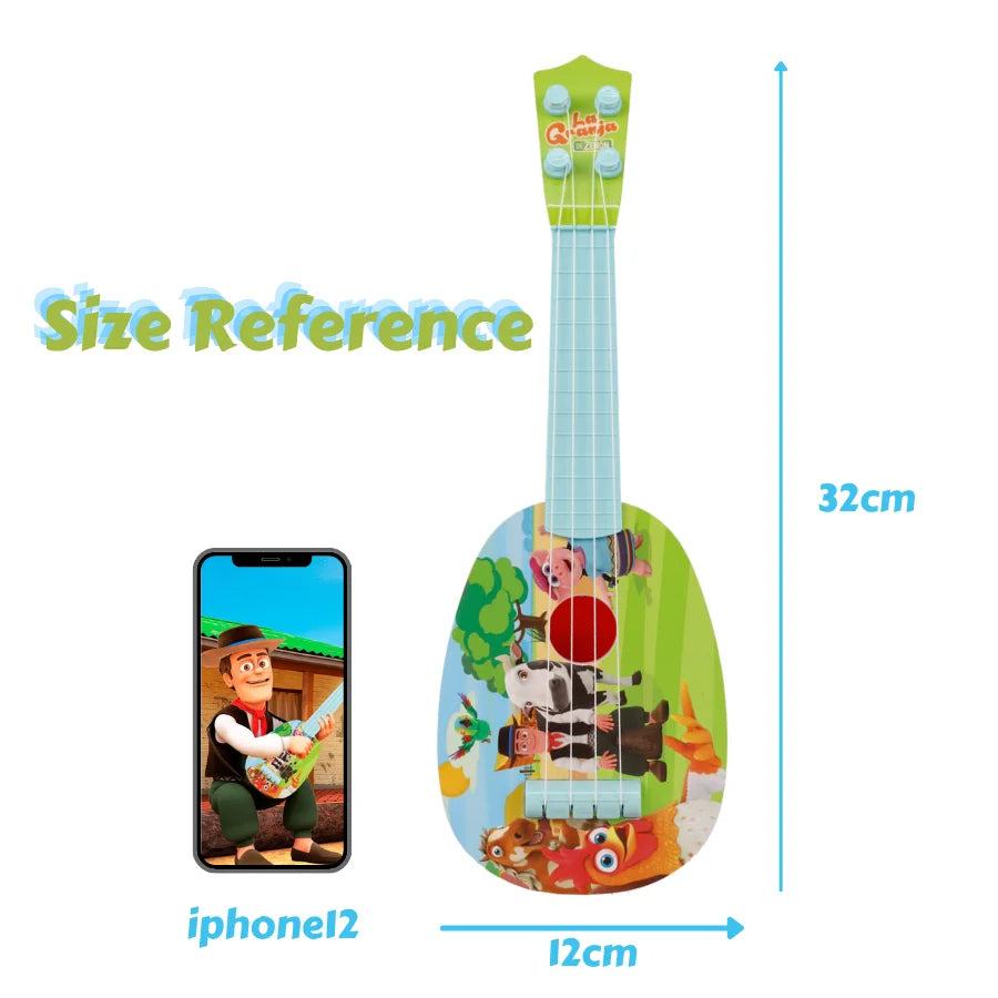 La Granja De Zenon 32CM Mini Size Ukulele Musical Instruments Toys For Children Beginner Small Guitar Toys Zenon Farm Toys