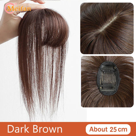 MEIFAN Synthetic False Bangs Clip-In Bangs Extension Natural Neat Fake Fringe Topper Hairpiece Invisible Clourse Hairpieces