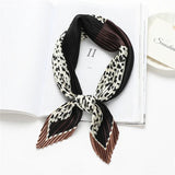 2023 Brand Crinkle Scarf Women Silk Satin Square Neck Tie Hand  Wirst Female Headscarves Bandana Shawl  Leopard Hair Foulard