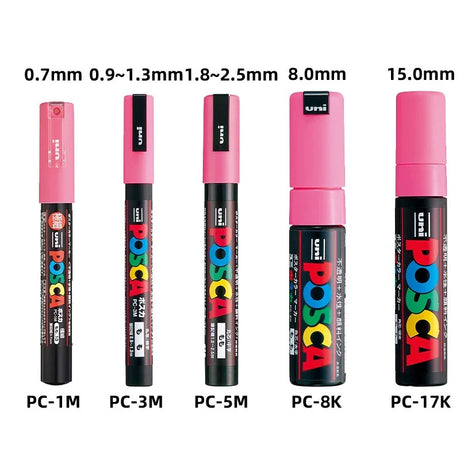 Uni Marker Pen, PC-3M Acrylic posca marcadores permanent marker graffiti paint pen For Rock Metal Leather Ceramic Glass Plastic