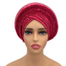 NEW Sequins Turban Cap for Women Ready to Wear African Auto Gele Headtie Nigeria Wedding Geles Female Head Wraps Lady Headpiece